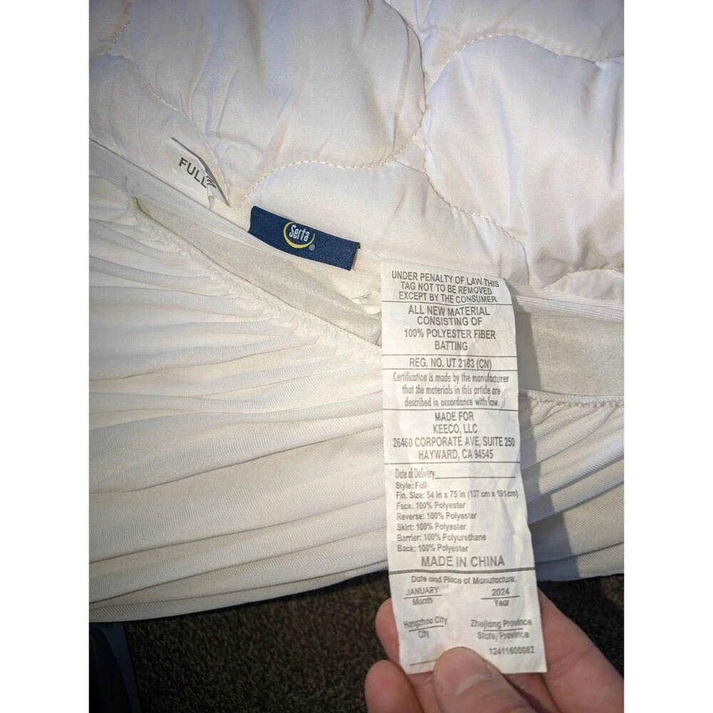 Serta Sertapedic 5-in-1 Ultimate Waterproof Microban Quilted Zip Pad Full